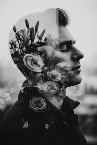 Cinematic Monochrome Noir style reference image — distressed texture