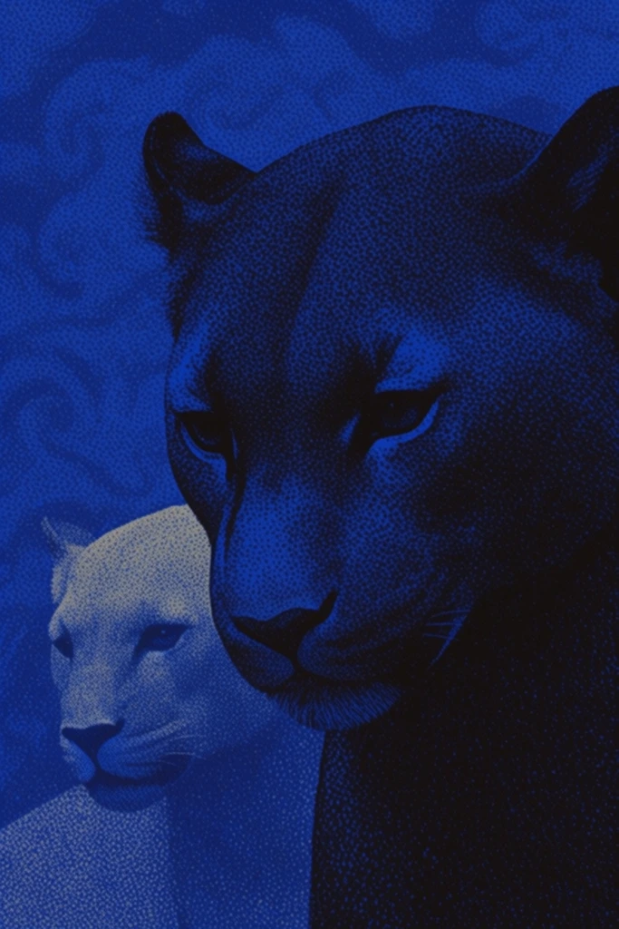 Monochromatic Cobalt Noir style AI image example 3