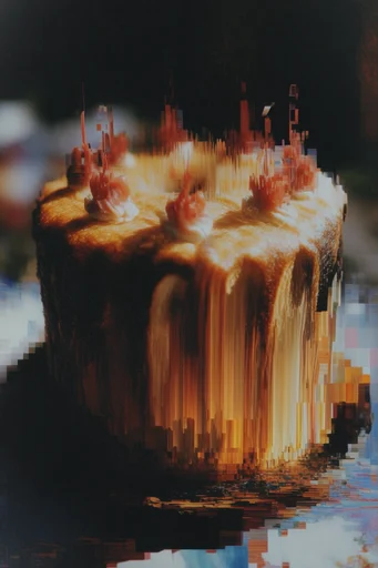 Amber Glitch Decay style reference image — surreal distortion