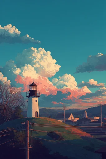 Nostalgic Summer Anime style reference image — graphic silhouettes
