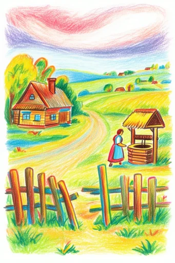Vibrant Naive Sketchbook style AI image example 2