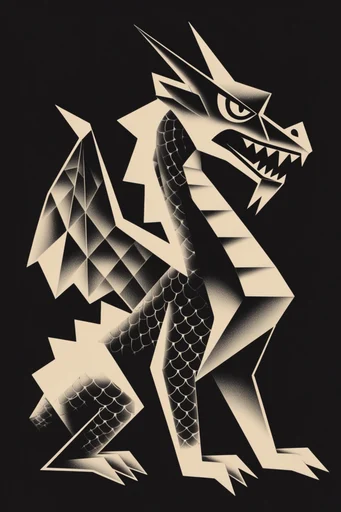 Monochrome Avant-Garde Noir style reference image — geometric surrealism