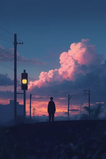 Nostalgic Twilight Anime style reference image — lo-fi atmosphere