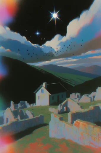 Nocturnal Retro-Surreal Cosmicism style AI image example 4