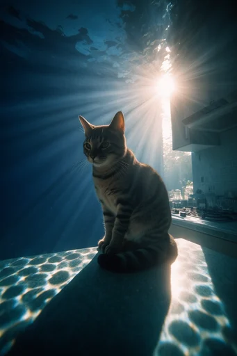 Luminous Abyssal Radiance style reference image — god rays