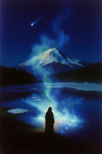Luminous Nocturnal Ether style reference image — ethereal light trails