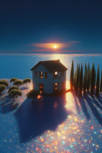 Prismatic Cosmic Retro-Surrealism style AI image example 4