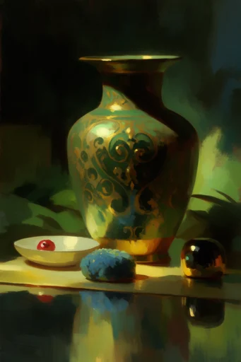 Cinematic Chiaroscuro Painterly style reference image — painterly brushstrokes