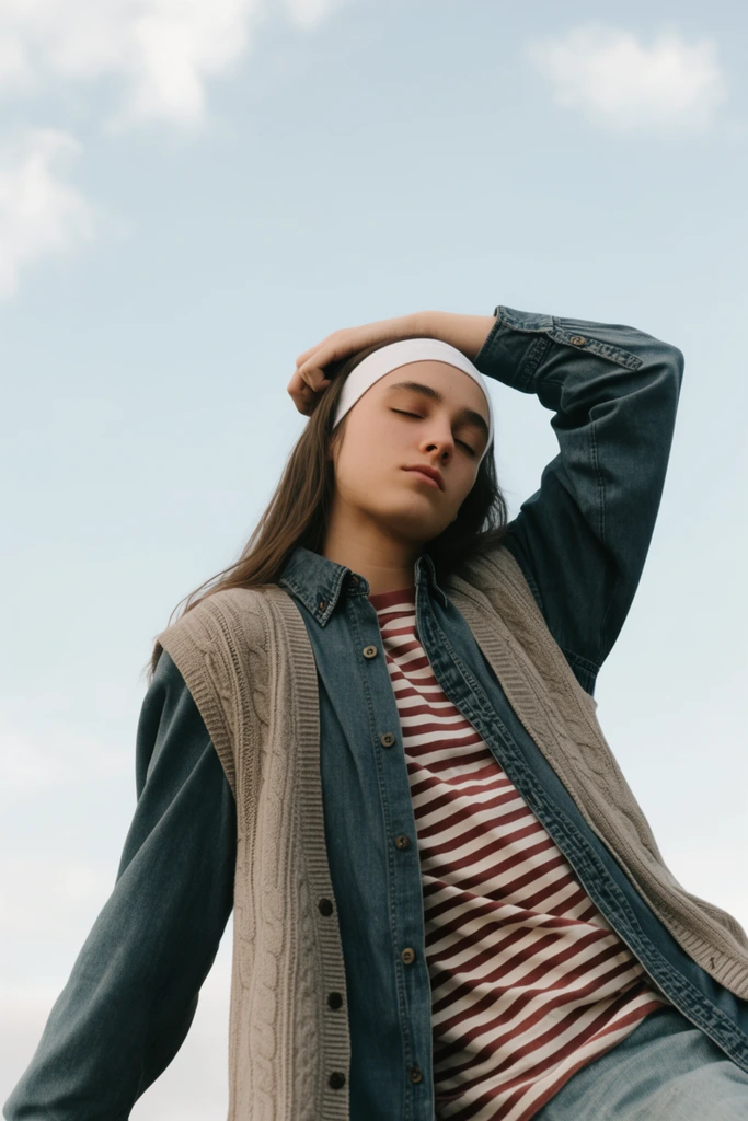 Raw Nostalgic Editorial style AI image example 1