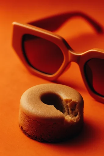 High-Contrast Retro Rawness style reference image — saturated crimson and amber