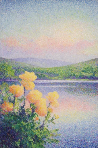 Luminous Chromatic Pointillism style reference image — vibrant pastel gradients