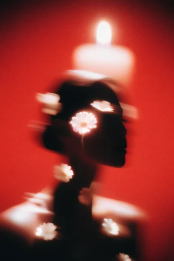 Ethereal Crimson Noir style reference image — soft focus motion blur