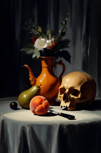 Textured Dramatic Realism style reference image — chiaroscuro lighting