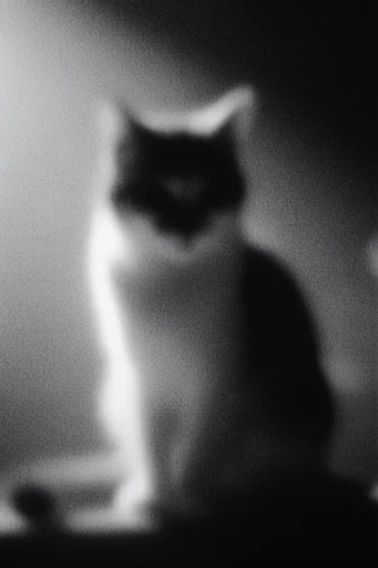 Obscured Monochrome Noir style reference image — liminal atmosphere