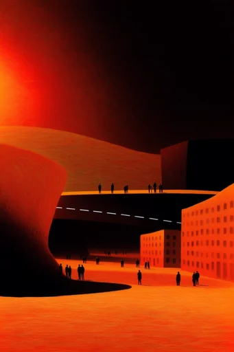 Crimson Void Surrealism style reference image — cinematic crimson lighting
