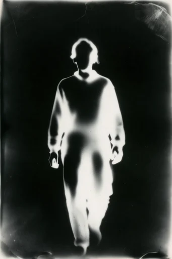 Experimental Monochrome Luminism style reference image — silver gelatin texture