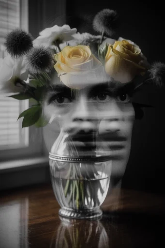 Fractured Monochrome Surrealism style reference image — psychological noir