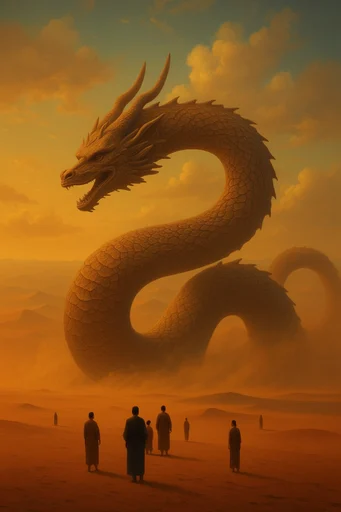 Amber Surrealist Horizons style reference image — golden hour lighting