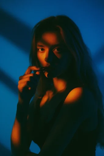 Cinematic Neo-Noir Chiaroscuro style reference image — sharp light slicing