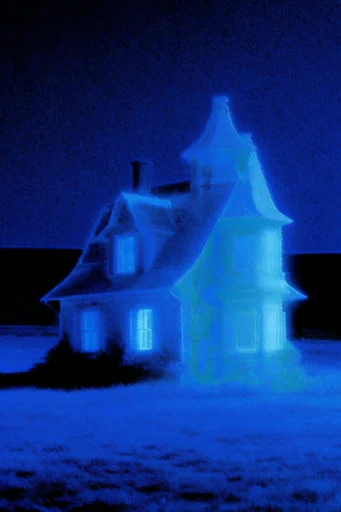 Luminescent Cyber-Noir style reference image — electric cyan and violet palette