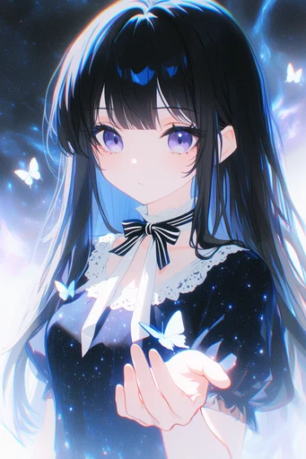 Luminous Celestial Anime style reference image — deep space background