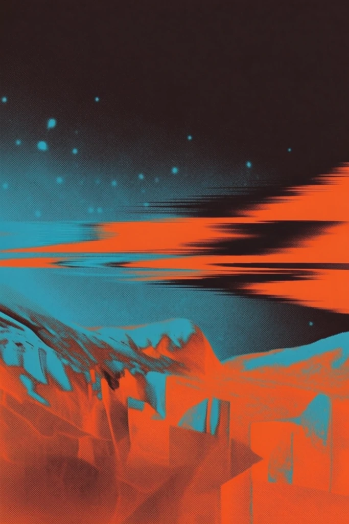 High-Contrast Neon Noir style AI image example 2
