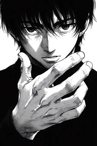 Cinematic Monochrome Noir style reference image — sharp cross-hatching