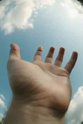 Dynamic Skyward Perspective style reference image — forced perspective