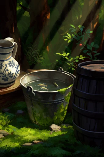 Luminous Forest Mystery style reference image — chiaroscuro lighting