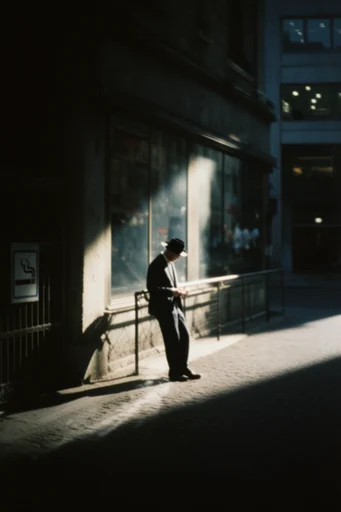 Cinematic Chiaroscuro Solitude style reference image — introspective atmosphere