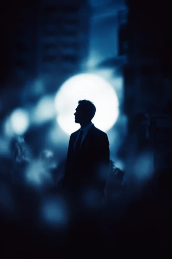 Ethereal Nocturnal Silhouette style reference image — nocturnal atmospheric silhouette