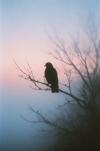 Oneiric Atmospheric Silhouette style reference image — soft focus haze