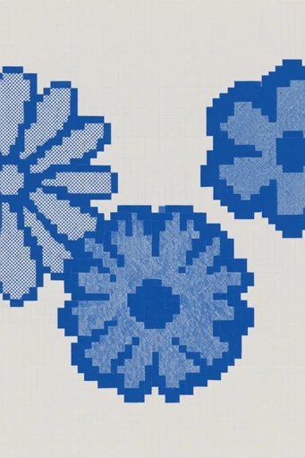 Cobalt Pixel Op-Art style reference image — scanline pattern