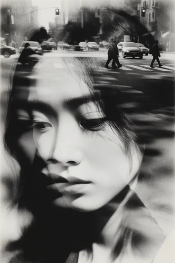 Haunting Spectral Noir style reference image — high-contrast black and white