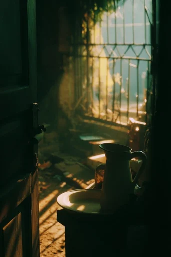 Cinematic Chiaroscuro Solitude style reference image — backlit silhouette