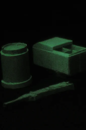 Luminous Noir Synth style reference image — pitch black background