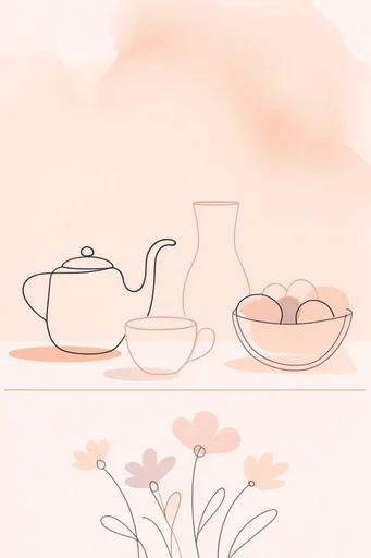 Soft Minimalist Organic style reference image — continuous line art
