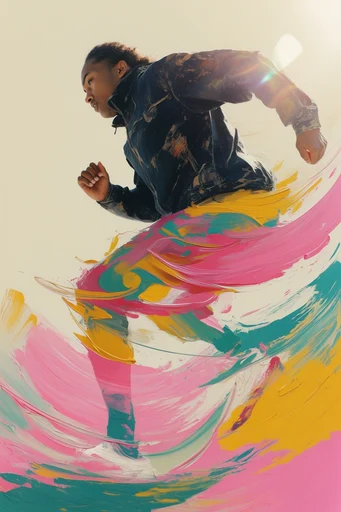 Kinetic Mixed-Media Expressionism moodboard — generate AI images in this style
