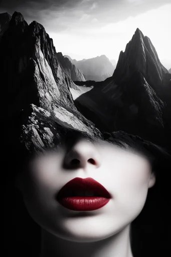 Crimson Noir Surrealism style reference image — chiaroscuro lighting