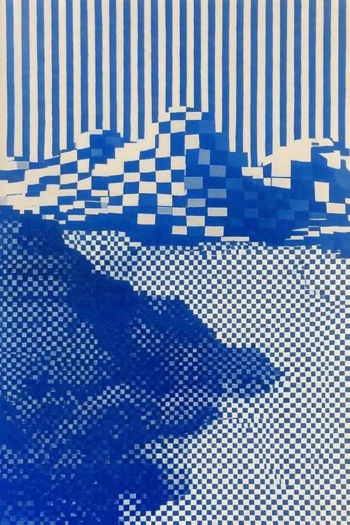 Cobalt Pixel Op-Art style AI image example 2