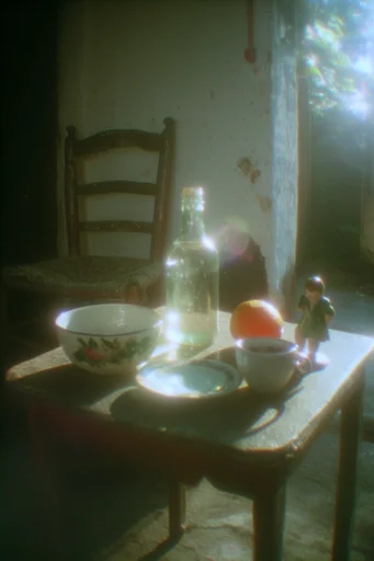 Nostalgic Analog Haze style reference image — warm amber lighting