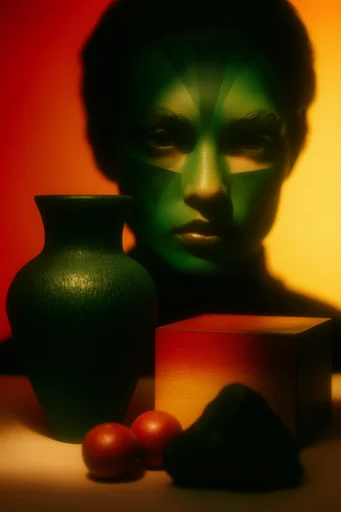 Neon Surreal Noir style reference image — saturated neon palette