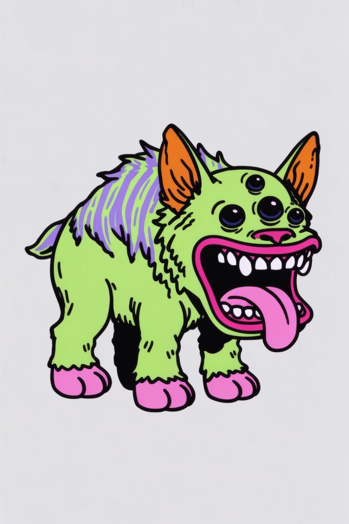 Bold Graphic Neon Surrealism style AI image example 3
