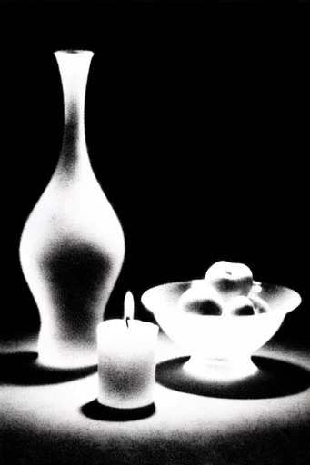Luminous Noir Minimalism style reference image — glowing silhouette