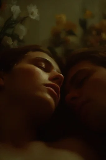 Cinematic Intimate Chiaroscuro style reference image — tactile skin texture