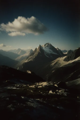Cinematic Analog Noir style reference image — 35mm film grain
