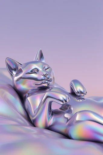 Iridescent Liquid Futurism style reference image — dreamy soft-focus lighting