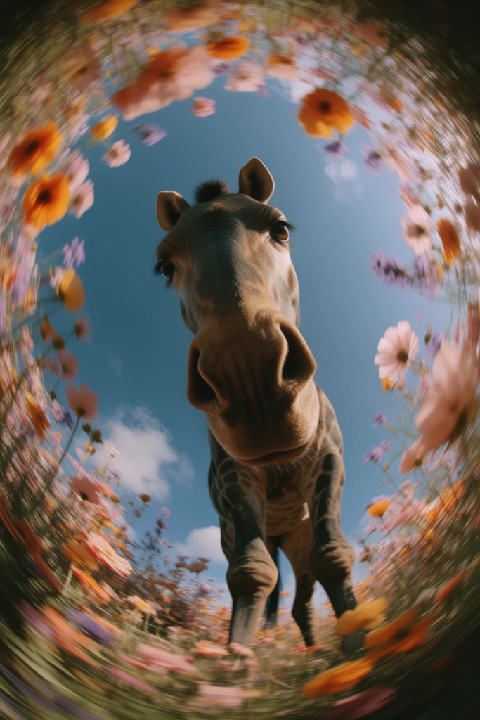 Surreal Fisheye Floral style AI image example 3