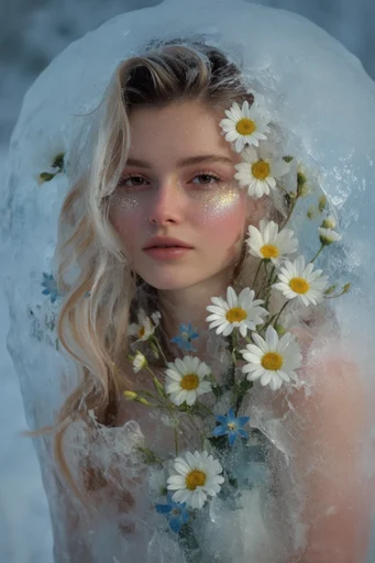 Ethereal Liquid Hyperrealism style reference image — dewy skin finish