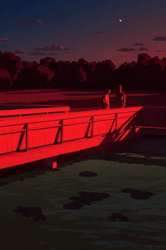 Crimson Noir Graphic style AI image example 2